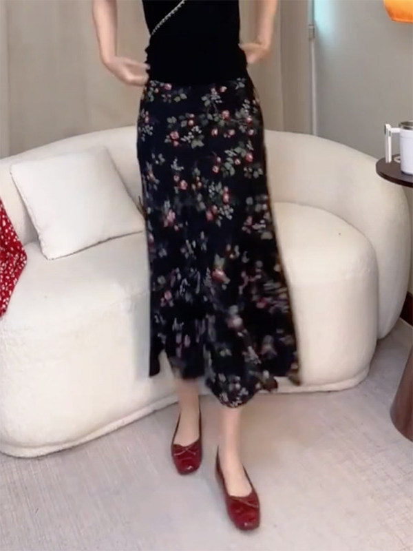 Yaz Yeni Yüksek Bel Çiçek Bask - Midi Skirt Floral incelemesi ve fiyatı