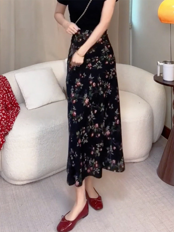 Yaz Yeni Yüksek Bel Çiçek Bask - Midi Skirt Floral incelemesi ve fiyatı