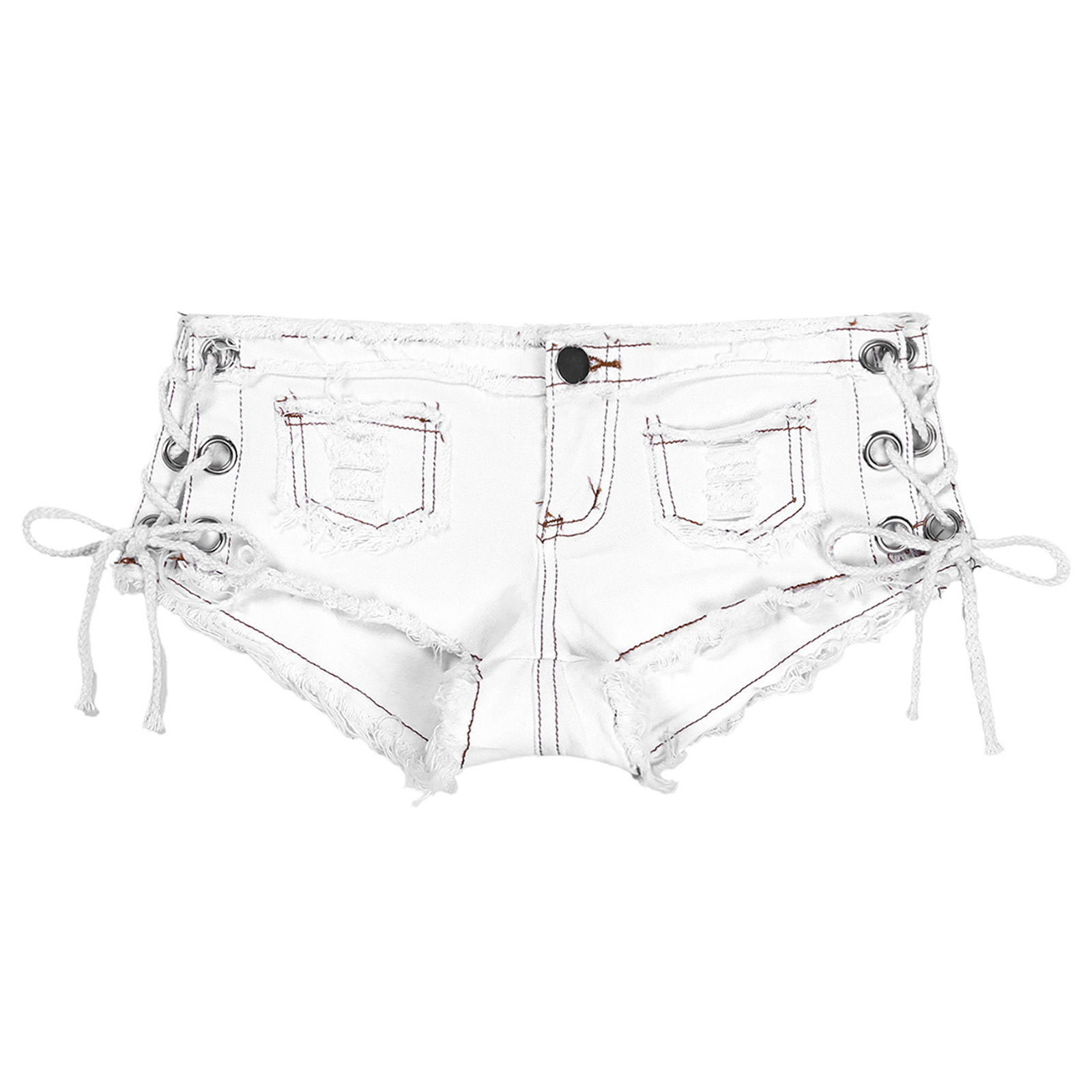 Kadın Seksi Kesik Bel Kot Şort - Shorts Denim Frayed incelemesi ve fiyatı