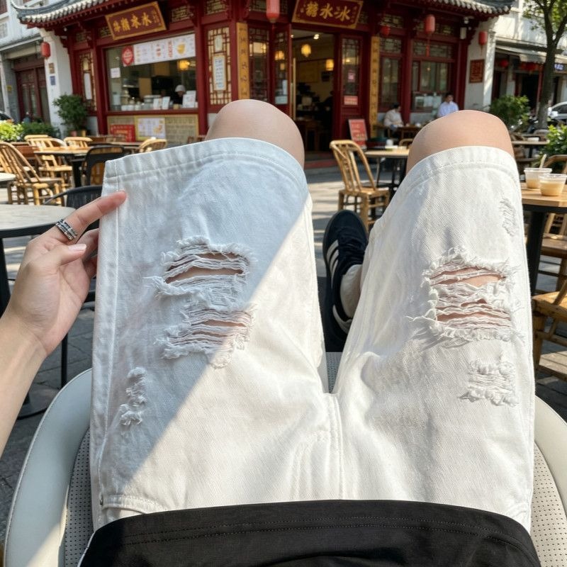 Erkek Elastik İpli Beli Yırtık - Shorts Denim Frayed incelemesi ve fiyatı