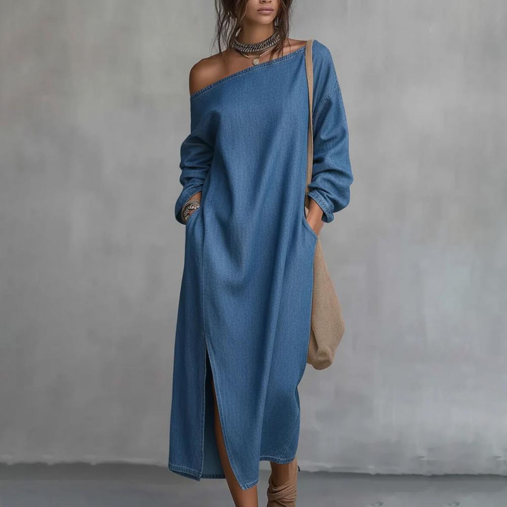 Kadın Tek Omuzlu Uzun Kollu Ma - Linen Dress Wrap incelemesi ve fiyatı