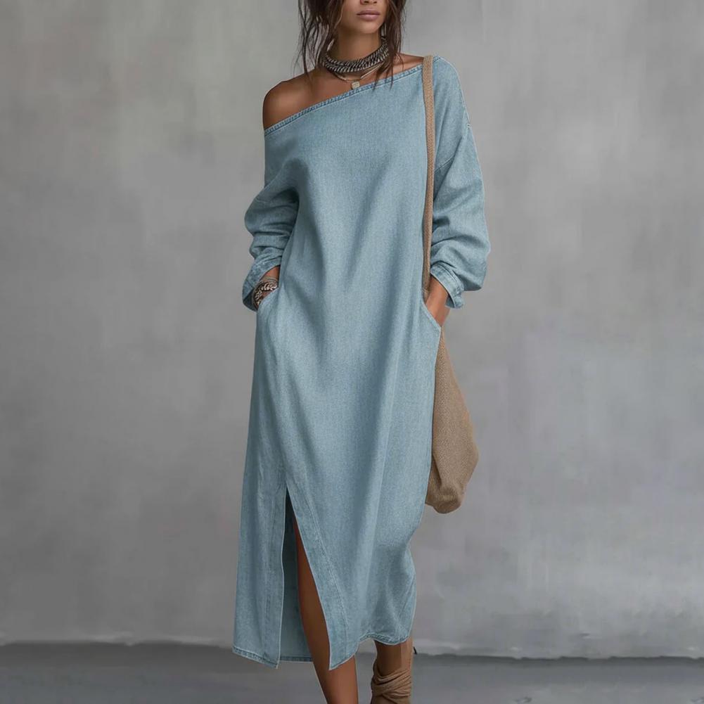 Kadın Tek Omuzlu Uzun Kollu Ma - Linen Dress Wrap incelemesi ve fiyatı