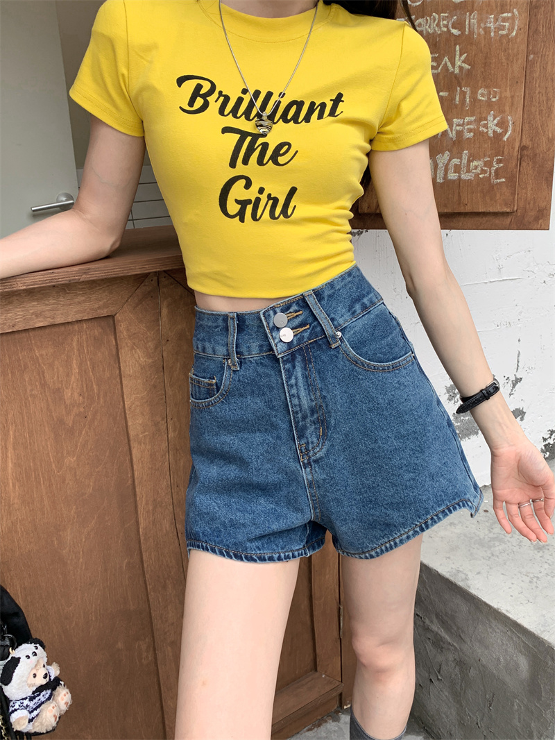 Kadınlar için mavi denim şort, - Shorts Denim Frayed incelemesi ve fiyatı