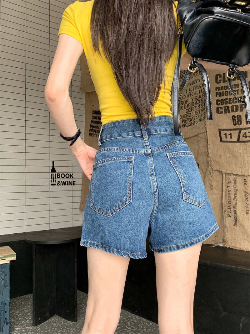 Kadınlar için mavi denim şort, - Shorts Denim Frayed incelemesi ve fiyatı